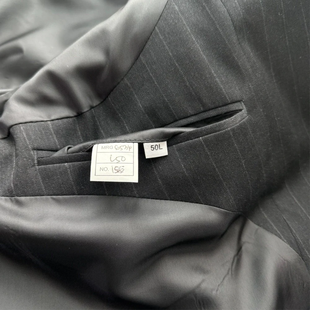 Petrocelli Roger Stuart Mens Black Suit‎ 50L Wool Cashmere Blazer Pants Classic